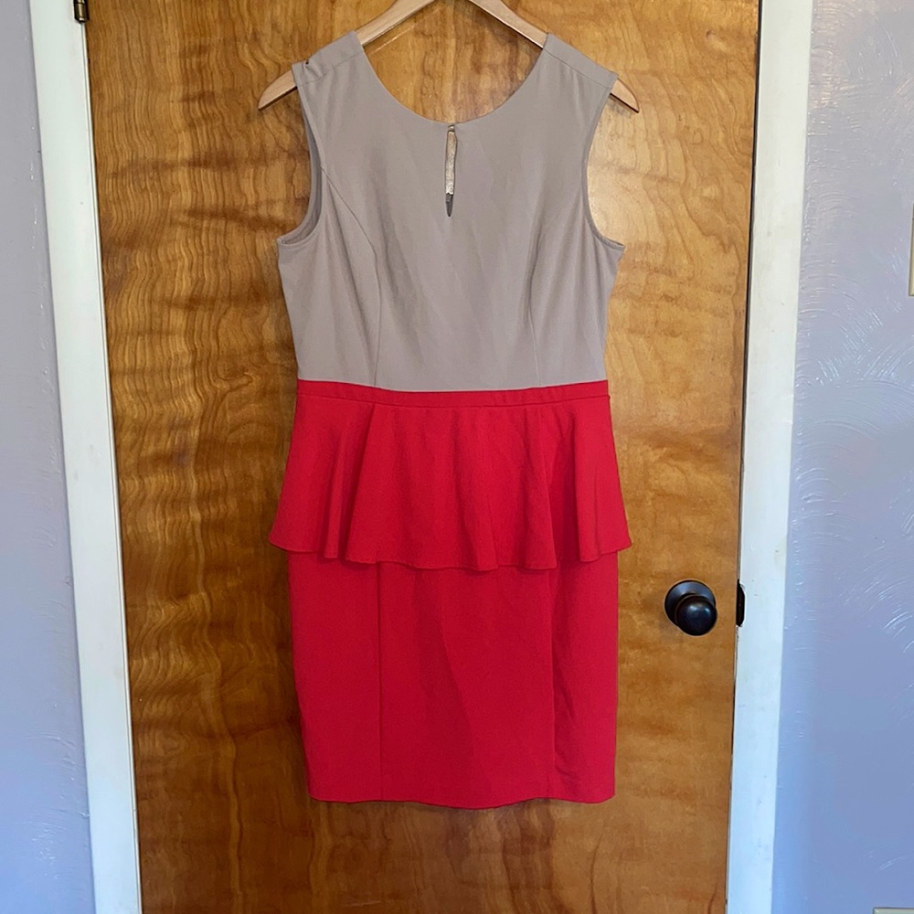 Riley and James size 12 above knee dress pink and cream